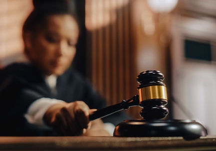 Judge with gavel
